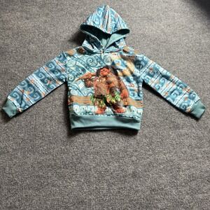 Maui All Over Print Kids Hoodie Sweatshirt Teal Size 4T Moana Kids Hoodie